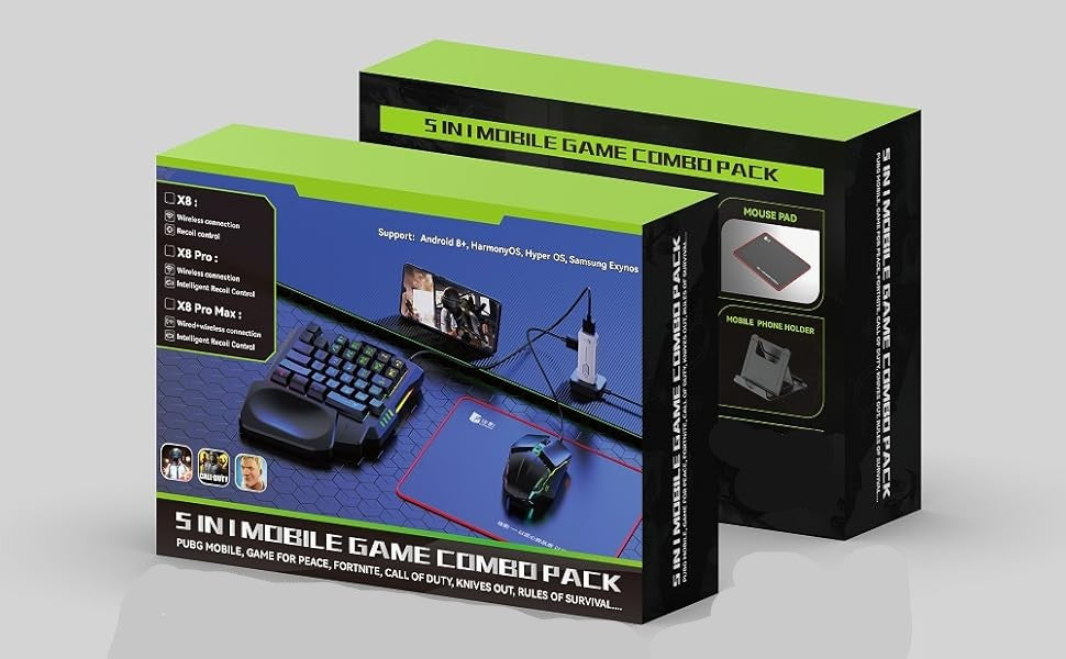 PopZa X8 Pro Gaming Combo 5 in 1 Set with RGB Keyboard Mouse Headset Mousepad and Phone Stand – Black